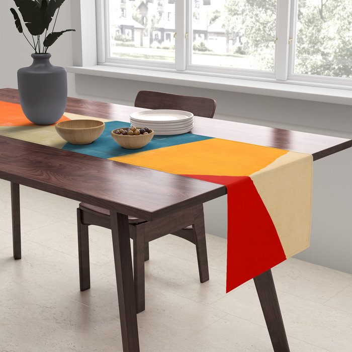 Geometric Colorful Modern Artwork Table Runner Gallery Image 2