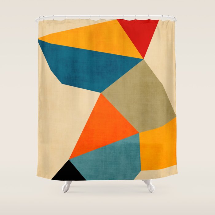 Geometric Colorful Modern Artwork Shower Curtain Gallery Image 1