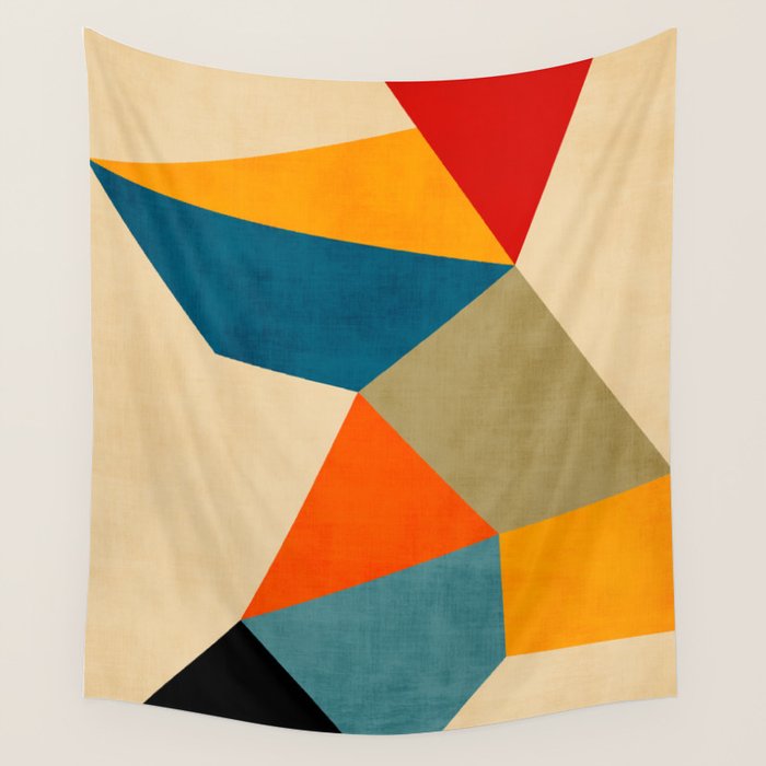 Geometric Colorful Modern Artwork Wall Tapestry Gallery Image 4