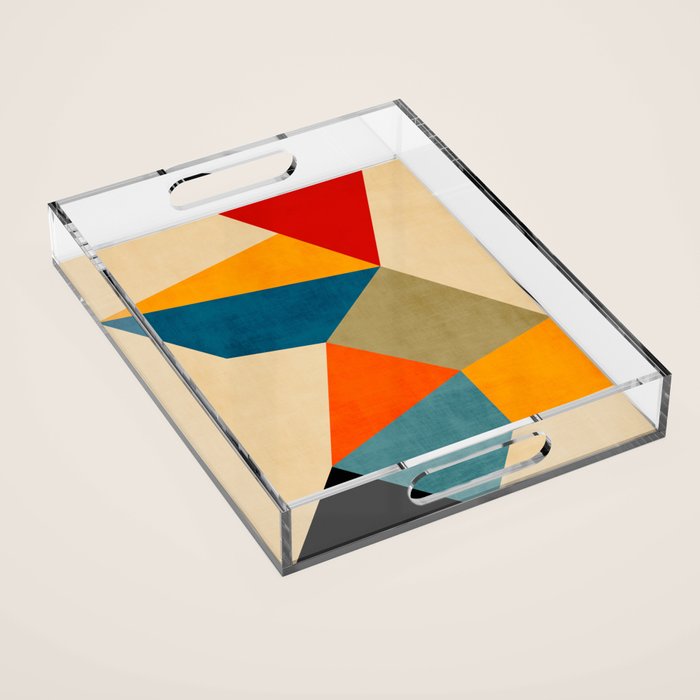 Geometric Colorful Modern Artwork Acrylic Tray Gallery Image 1