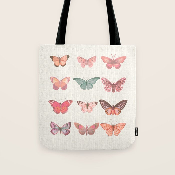 Butterflies in Pink Tones Tote Bag Gallery Image 1