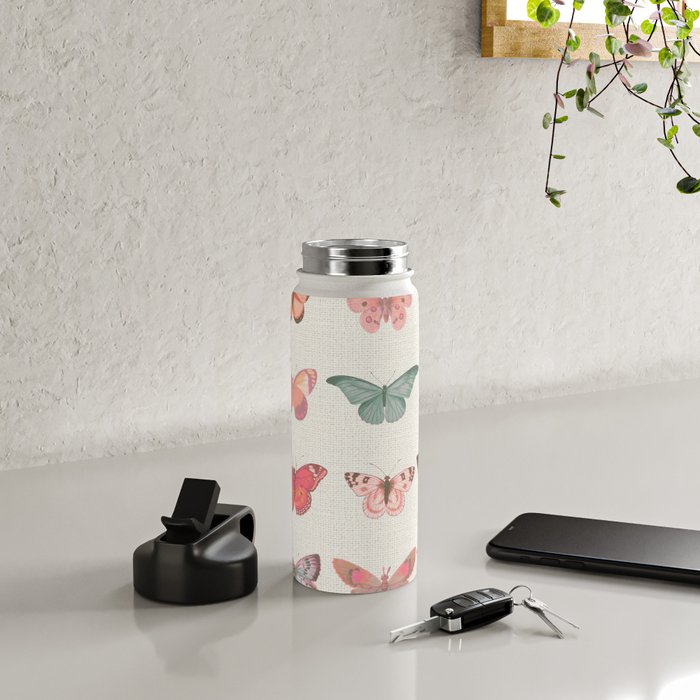 Butterflies in Pink Tones Water Bottle Gallery Image 4