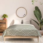 Japanese Waves Pattern Olive II Comforter Gallery Image 3
