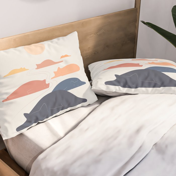 Cat Landscape 159 Pillow Sham Gallery Image 2