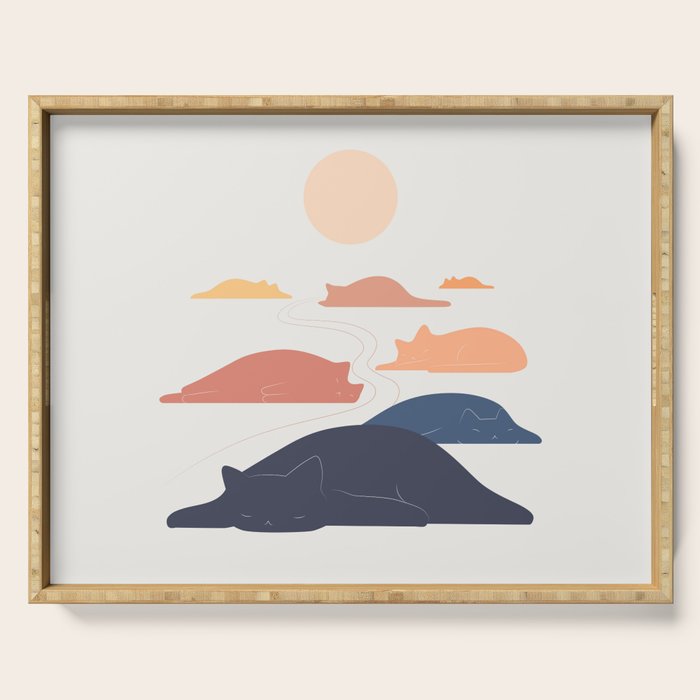 Cat Landscape 159 Serving Tray Gallery Image 1