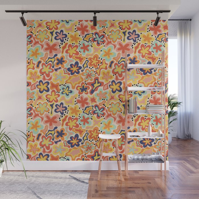 Adeline summer floral Wall Mural Gallery Image 1