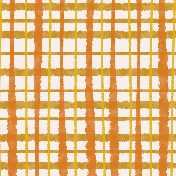 Hygge Retro Stripe Painted Plaid Pattern Orange Mustard Cream Coffee Mug Gallery Image 2