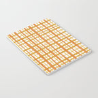 Hygge Retro Stripe Painted Plaid Pattern Orange Mustard Cream Notebook Gallery Image 3