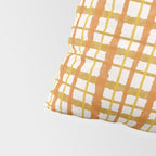 Hygge Retro Stripe Painted Plaid Pattern Orange Mustard Cream Pillow Sham Gallery Image 4