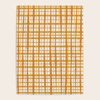 Hygge Retro Stripe Painted Plaid Pattern Orange Mustard Cream Poster Gallery Image 4