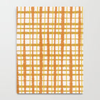 Hygge Retro Stripe Painted Plaid Pattern Orange Mustard Cream Notebook Gallery Image 4