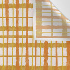 Hygge Retro Stripe Painted Plaid Pattern Orange Mustard Cream Wall Tapestry Gallery Image 3