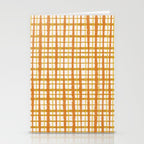 Hygge Retro Stripe Painted Plaid Pattern Orange Mustard Cream Stationery Card Gallery Image 2