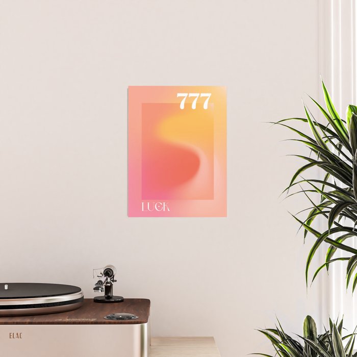 Gradient Angel Number 777 Luck Poster Gallery Image 2