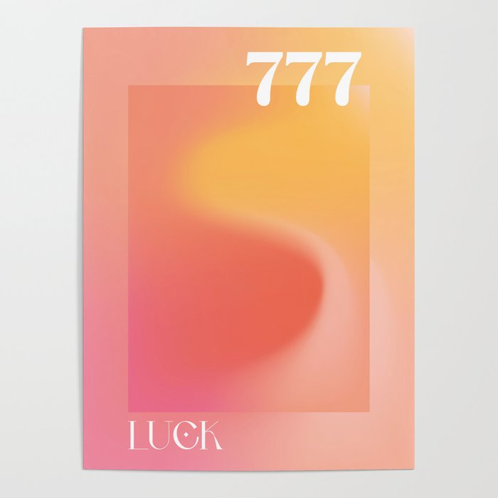 Gradient Angel Number 777 Luck Poster Gallery Image 4