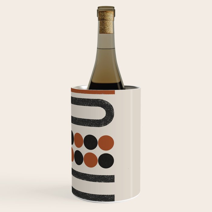 Abstract Modern Lines, Burnt Orange Art Wine Chiller Gallery Image 3