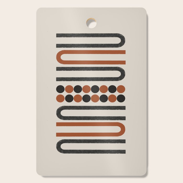 Abstract Modern Lines, Burnt Orange Art Cutting Board Gallery Image 1