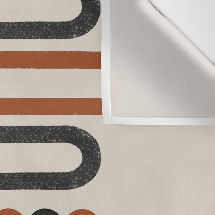 Abstract Modern Lines, Burnt Orange Art Wall Tapestry Gallery Image 3