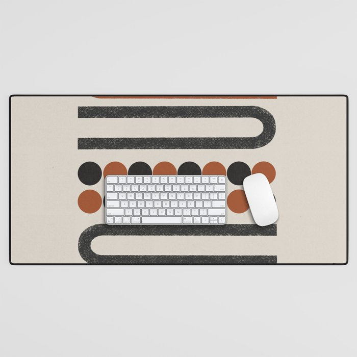 Abstract Modern Lines, Burnt Orange Art Desk Mat Gallery Image 1