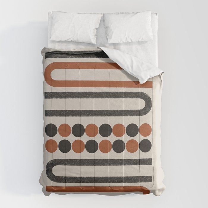 Abstract Modern Lines, Burnt Orange Art Comforter Gallery Image 1