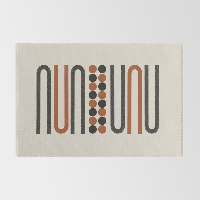 Abstract Modern Lines, Burnt Orange Art Rug Gallery Image 2