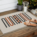 Abstract Modern Lines, Burnt Orange Art Outdoor Rug Gallery Image 2