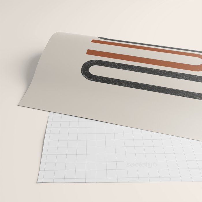Abstract Modern Lines, Burnt Orange Art Wrapping Paper Gallery Image 2