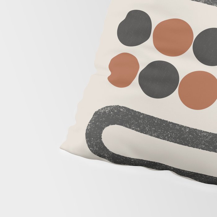 Abstract Modern Lines, Burnt Orange Art Pillow Sham Gallery Image 4