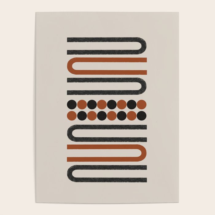 Abstract Modern Lines, Burnt Orange Art Poster Gallery Image 4