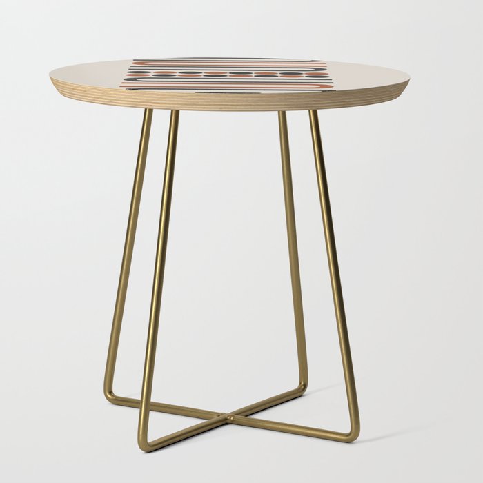 Abstract Modern Lines, Burnt Orange Art Side Table Gallery Image 1