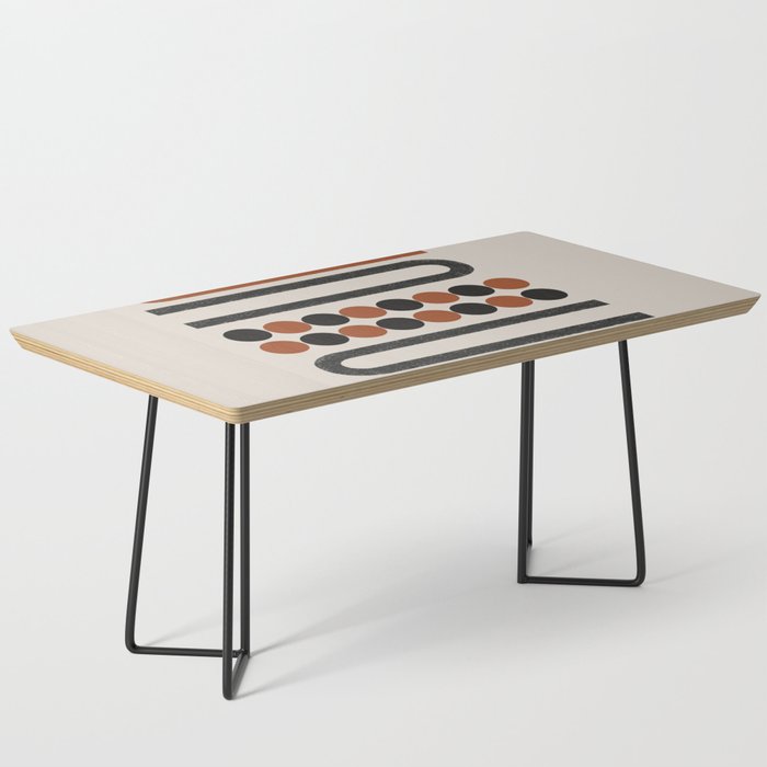 Abstract Modern Lines, Burnt Orange Art Coffee Table Gallery Image 1