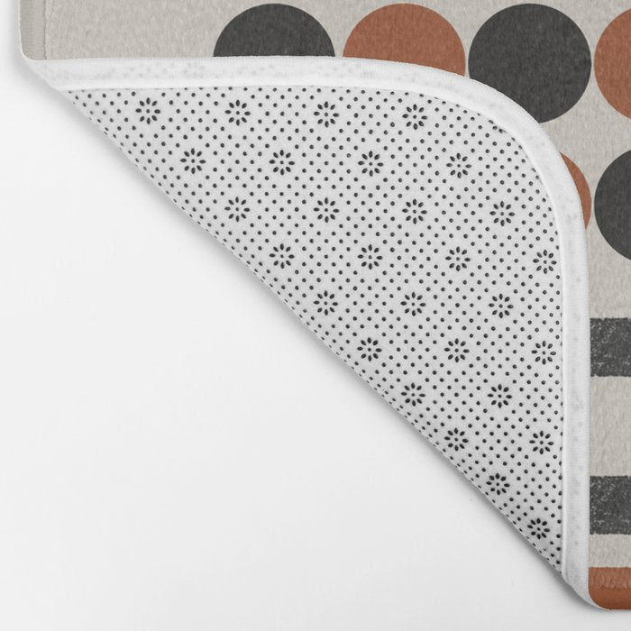 Abstract Modern Lines, Burnt Orange Art Bath Mat Gallery Image 2