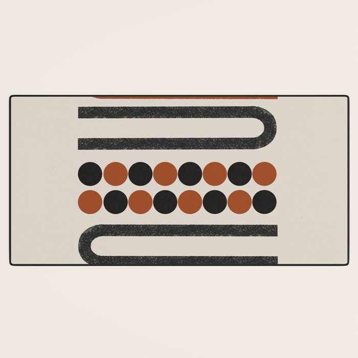 Abstract Modern Lines, Burnt Orange Art Desk Mat Gallery Image 3