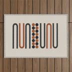 Abstract Modern Lines, Burnt Orange Art Outdoor Rug Gallery Image 1