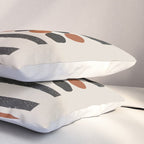 Abstract Modern Lines, Burnt Orange Art Pillow Sham Gallery Image 3