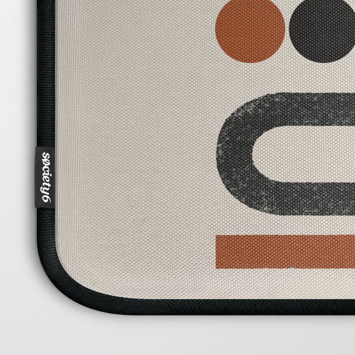Abstract Modern Lines, Burnt Orange Art Laptop Sleeve Gallery Image 3