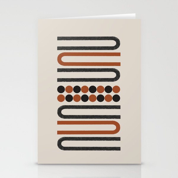 Abstract Modern Lines, Burnt Orange Art Stationery Card Gallery Image 2
