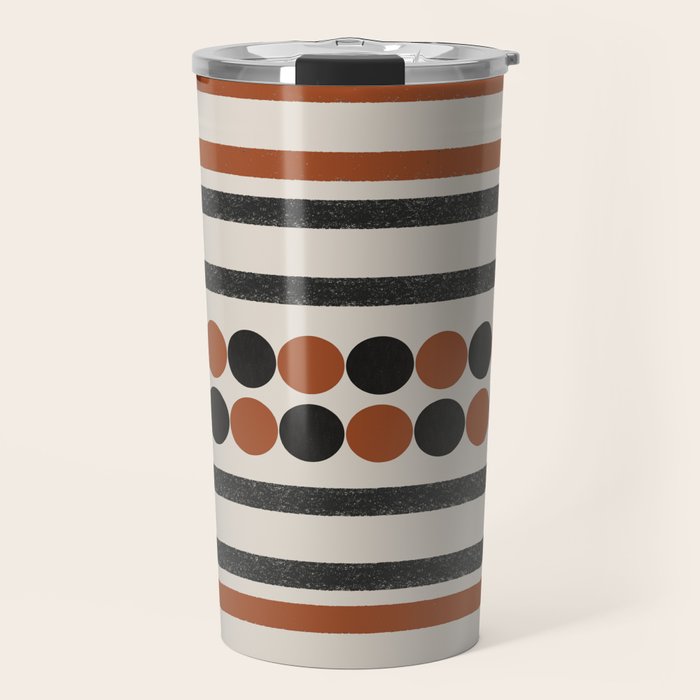 Abstract Modern Lines, Burnt Orange Art Travel Mug Gallery Image 1