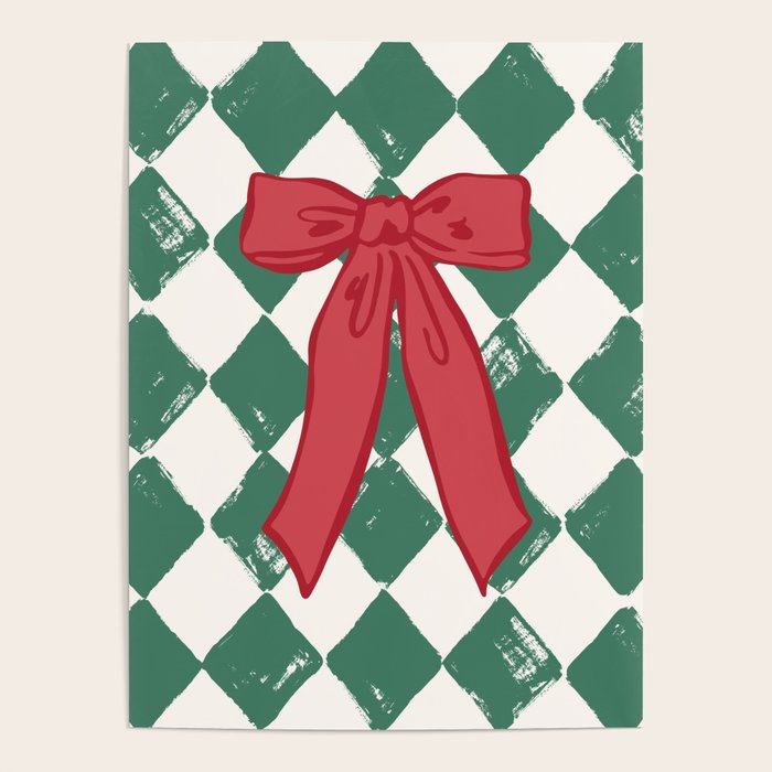 Checkered Christmas Bow Poster Gallery Image 4