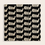 Golf Club Head Vintage Pattern (Black/White) Wood Wall Art Gallery Image 1