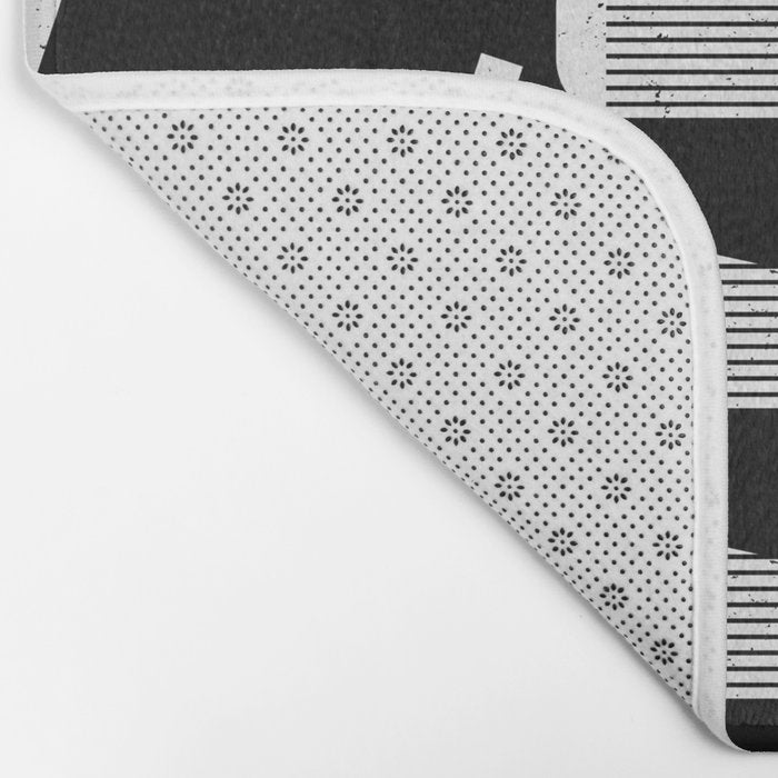 Golf Club Head Vintage Pattern (Black/White) Bath Mat Gallery Image 2