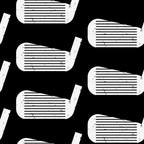 Golf Club Head Vintage Pattern (Black/White) Coffee Mug Gallery Image 2