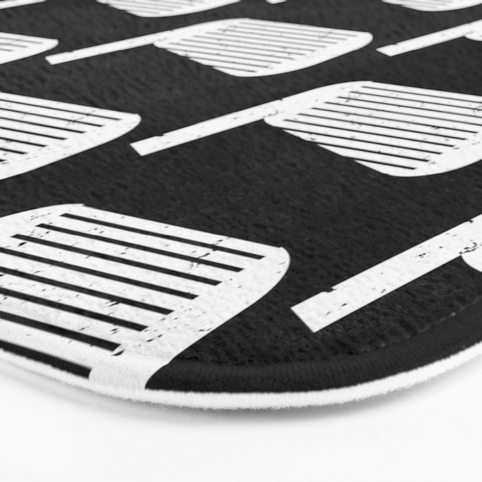 Golf Club Head Vintage Pattern (Black/White) Bath Mat Gallery Image 3
