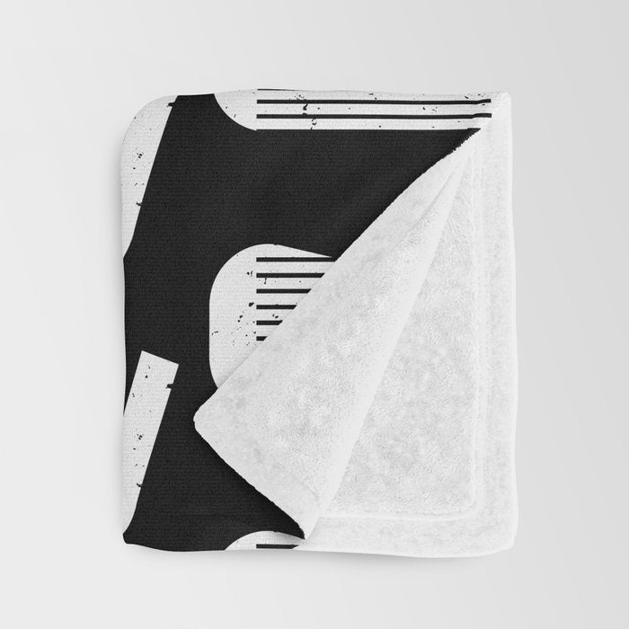 Golf Club Head Vintage Pattern (Black/White) Throw Blanket Gallery Image 3