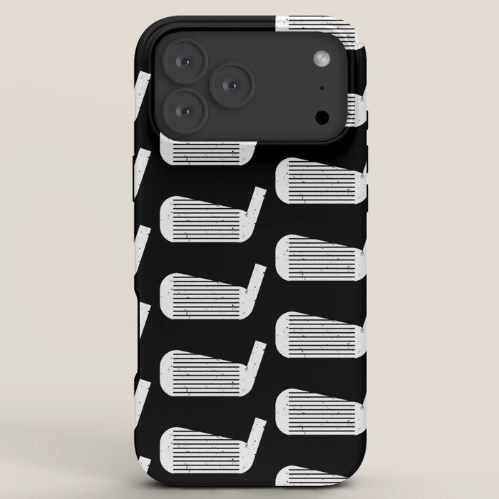 Golf Club Head Vintage Pattern (Black/White) iPhone Case Gallery Image 8