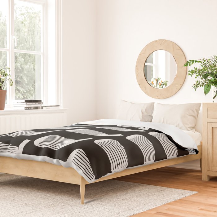 Golf Club Head Vintage Pattern (Black/White) Duvet Cover Gallery Image 2