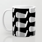 Golf Club Head Vintage Pattern (Black/White) Coffee Mug Gallery Image 3