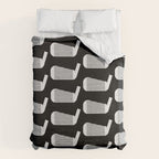 Golf Club Head Vintage Pattern (Black/White) Duvet Cover Gallery Image 6