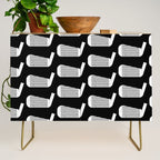 Golf Club Head Vintage Pattern (Black/White) Credenza Gallery Image 1