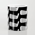 Golf Club Head Vintage Pattern (Black/White) Coffee Mug Gallery Image 4